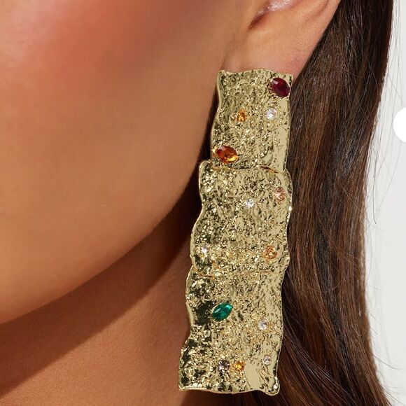Statement drop earrings M148 - Picture 3 of 6